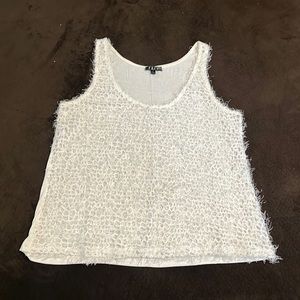 NWOT Mixed Media Tank in Cream